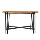 Farmhouse Round Wooden Round Coffee Table With Metal Legs - Black / Brown by Unique Piece Furniture