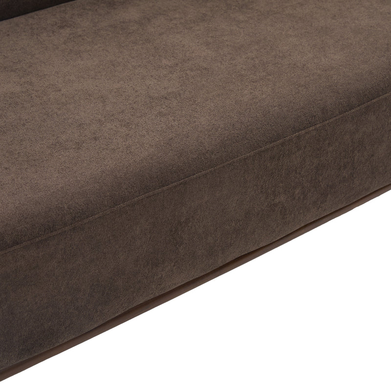 81 In. Curved Velvet Sofa With Wooden Base, photo 8 of 10