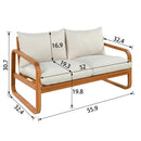 4-Piece Acacia Wood Outdoor Patio Furniture Set with Thick Cushions by HouseOfZazla