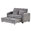 Pull Out Loveseat Sofa With Adjsutable Backrest, 2 Pillows, Cup Holders, USB Ports For Living Room by HouseOfZazla
