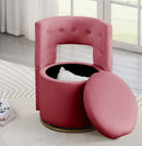 360 degree Swivel Accent Chair with Storage Function, Velvet Curved Chair with Gold Metal Base for Living Room, Nursery, Bedroom