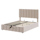 Elegant Upholstered Platform Bed With Hydraulic Storage System by Unique Piece Furniture