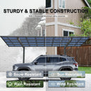 Outdoor Carport, Single Carport Aluminum Metal Frame And Polycarbonate Panels Car Port For Outdoor Driveway Car, Truck - Charcoal by HouseOfZazla