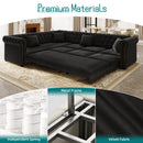 115.3" L-Shaped Sofa Couch with Pull-Out Bed
