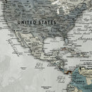 Personalized Push Pin World Map Canvas – Custom Framed