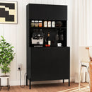 64.5 Inches Tall Kitchen Pantry Cabinet with Charging Station and Wine Glass Rack by LJGDeals