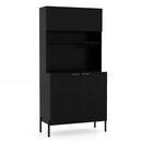 64.5 Inches Tall Kitchen Pantry Cabinet with Charging Station and Wine Glass Rack by LJGDeals