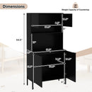 64.5 Inches Tall Kitchen Pantry Cabinet with Charging Station and Wine Glass Rack by LJGDeals