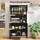 64.5 Inches Tall Kitchen Pantry Cabinet with Charging Station and Wine Glass Rack by LJGDeals