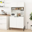 64.5 Inches Tall Kitchen Pantry Cabinet with Charging Station and Wine Glass Rack by LJGDeals