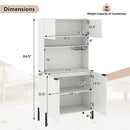 64.5 Inches Tall Kitchen Pantry Cabinet with Charging Station and Wine Glass Rack by LJGDeals