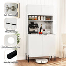 64.5 Inches Tall Kitchen Pantry Cabinet with Charging Station and Wine Glass Rack by LJGDeals