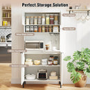 64.5 Inches Tall Kitchen Pantry Cabinet with Charging Station and Wine Glass Rack by LJGDeals