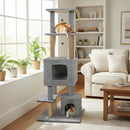 64 Inch Tall Cat Tree with 2 Large Condos and Jute Scratching Posts for Indoor Adult Cats by LJGDeals