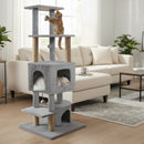 64 Inch Tall Cat Tree with 2 Large Condos and Jute Scratching Posts for Indoor Adult Cats by LJGDeals