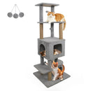 64 Inch Tall Cat Tree with 2 Large Condos and Jute Scratching Posts for Indoor Adult Cats by LJGDeals