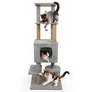 64 Inch Tall Cat Tree with 2 Large Condos and Jute Scratching Posts for Indoor Adult Cats by LJGDeals