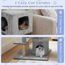 64 Inch Tall Cat Tree with 2 Large Condos and Jute Scratching Posts for Indoor Adult Cats by LJGDeals