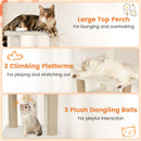 64 Inch Tall Cat Tree with 2 Large Condos and Jute Scratching Posts for Indoor Adult Cats