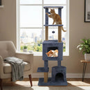 64 Inch Tall Cat Tree with 2 Large Condos and Jute Scratching Posts for Indoor Adult Cats by LJGDeals