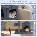 64 Inch Tall Cat Tree with 2 Large Condos and Jute Scratching Posts for Indoor Adult Cats by LJGDeals