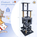 64 Inch Tall Cat Tree with 2 Large Condos and Jute Scratching Posts for Indoor Adult Cats by LJGDeals