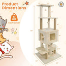 64 Inch Tall Cat Tree with 2 Large Condos and Jute Scratching Posts for Indoor Adult Cats by LJGDeals