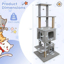 64 Inch Tall Cat Tree with 2 Large Condos and Jute Scratching Posts for Indoor Adult Cats by LJGDeals