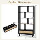 64-Inch Tall Wooden Bookcase with 8 Cubes and Drawer by LJGDeals