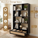 64-Inch Tall Wooden Bookcase with 8 Cubes and Drawer by LJGDeals