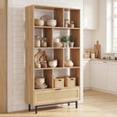 64-Inch Tall Wooden Bookcase with 8 Cubes and Drawer by LJGDeals