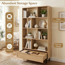 64-Inch Tall Wooden Bookcase with 8 Cubes and Drawer by LJGDeals