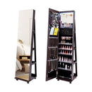 64 Inches Lockable Jewelry Cabinet Armoire with Built-in Makeup Mirror by LJGDeals