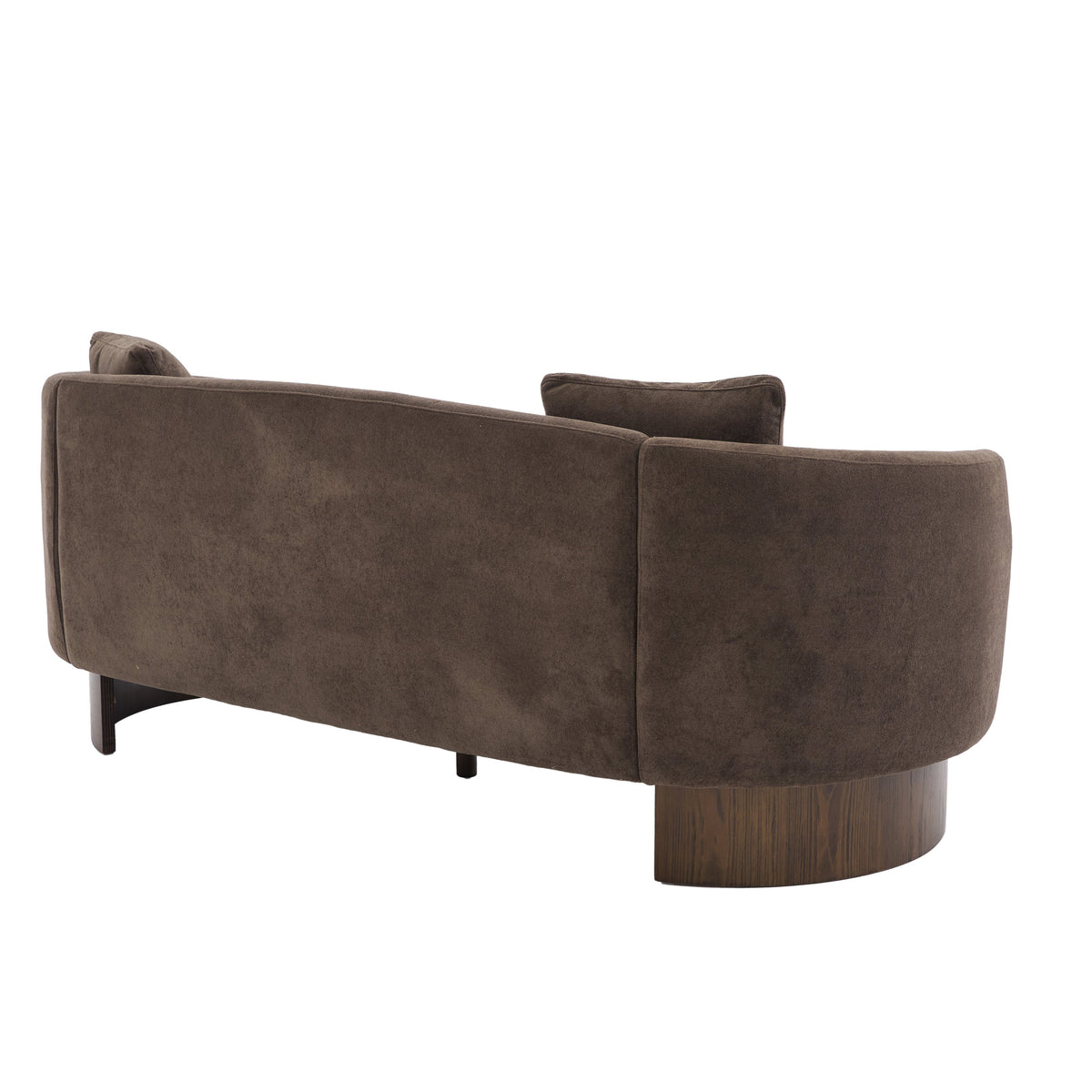 81 In. Curved Velvet Sofa With Wooden Base, photo 7 of 10