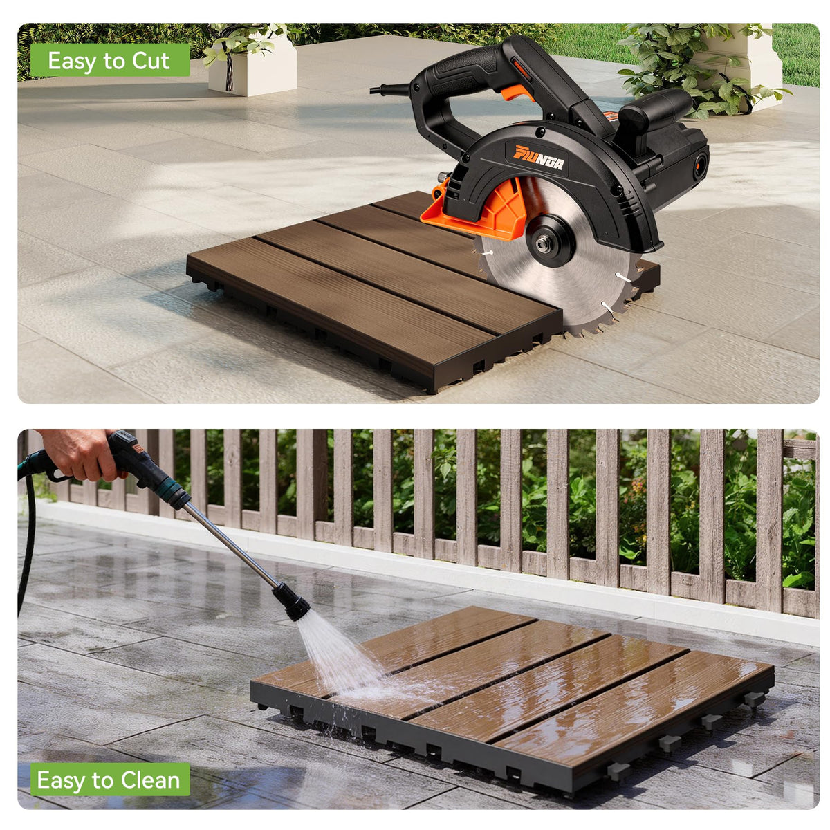 36 Pcs Interlocking Deck Tiles, 12" x 12" HDPE Outdoor Flooring, photo 8 of 10