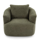 360° Swivel Barrel Sofa Chair With Throw Pillow, Upholstered Accent Chair by HouseOfZazla