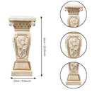 22.05" H x 9.06" W European Style Floral Carved Roman Column Pedestal by HouseOfZazla