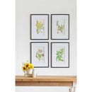 Botanical Flower Wall Art, Home Decor For Living Room Dining Room, Bedroom, Hallway (Set of 4) - White / Blue by HouseOfZazla