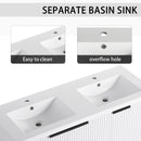 Contemporary Wall Mounted Bathroom Vanity With Resin Double Sink