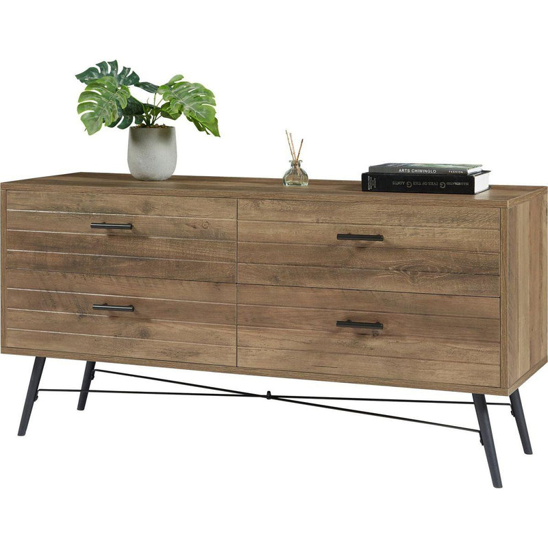 4-Drawer Chest, 4 Drawer Dresser TV Stand for TV, Dressers Bedroom Furniture Large Storage Tower Unit, Dresser for Bedroom, Closet Living Room, Hallway, 47.2"W x 15.7"D x 23.6"H, Rustic Walnut