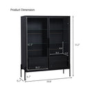 Modern Minimalist Style LED Curio Cabinet With Tempered Glass Door, Metal Legs by Unique Piece Furniture