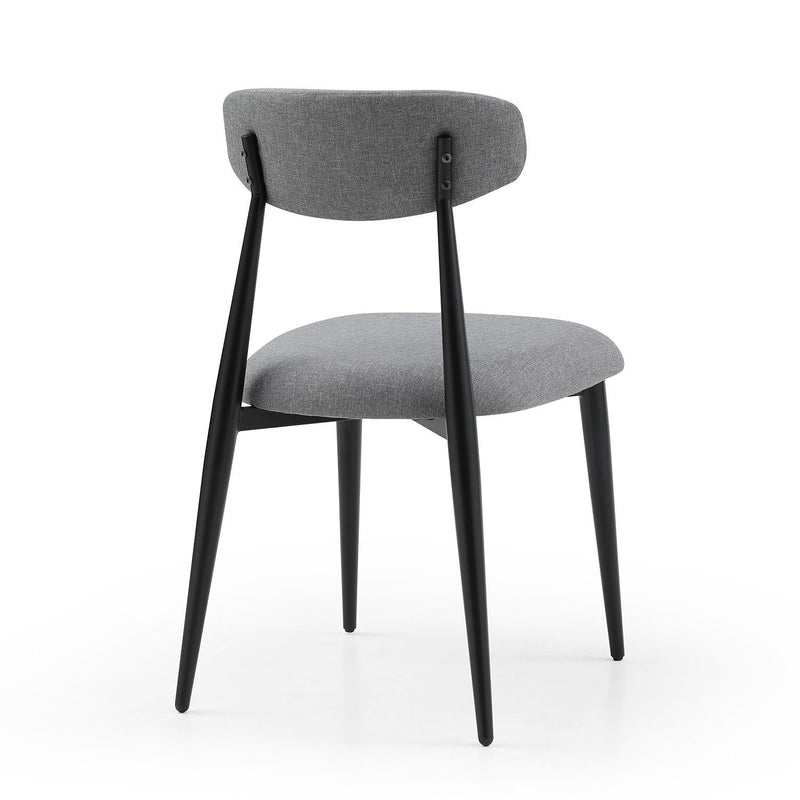(Set of 6) Dining Chairs, Upholstered Chairs with Metal Legs for Kitchen Dining Room, Grey