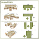 7 Pieces Outdoor Patio Furniture, All-Weather Rattan Sectional Sofa Set with Thick Cushions and Pillows, Freely Combined Conversation Sets for Garden, Backyard, Balcony, Brown