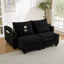 Convertible Chaise Lounge Sofa Chair With USB Ports, Cup Holders, Phone Holder And Storage