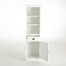 Retro Style 75'' Tall Display Shelf With Cabinet For Hallways Living Room Kitchen - White by HouseOfZazla