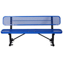 6' Outdoor Steel Bench With Backrest by HouseOfZazla