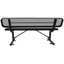 6' Outdoor Steel Bench With Backrest by Unique Piece Furniture