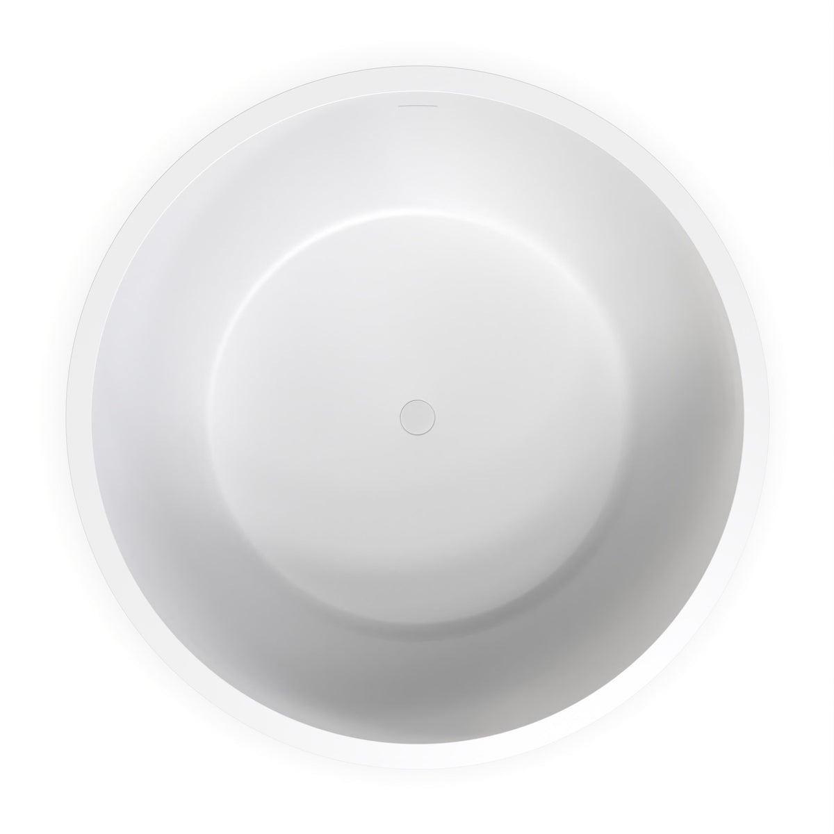 52.7 Inch Round Freestanding Solid Surface Soaking Bathtub, photo 7 of 9