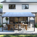 Wall Mounted Outdoor Pergola Gazebo, Heavy Duty Metal Awning With Roof