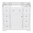 36" Bathroom Vanity without Sink, Cabinet Base Only, One Cabinet and Six Drawers, White
